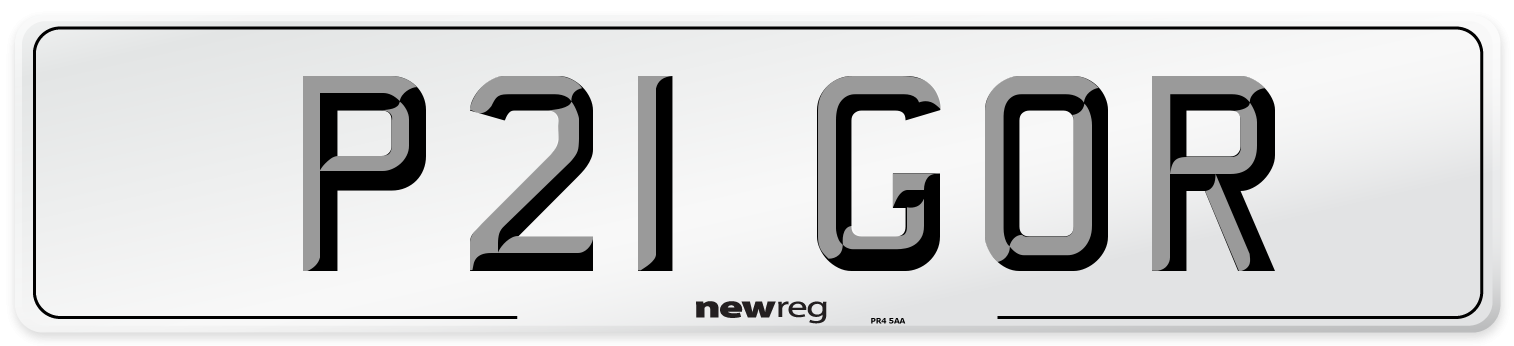 P21 GOR Number Plate from New Reg